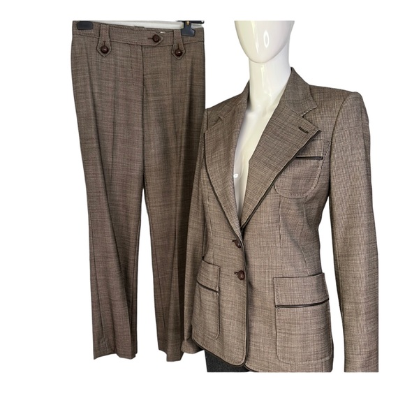 YVES SAINT LAURENT vintage 2PCS brown wool suit, FR36….REDUCED - Picture 1 of 16
